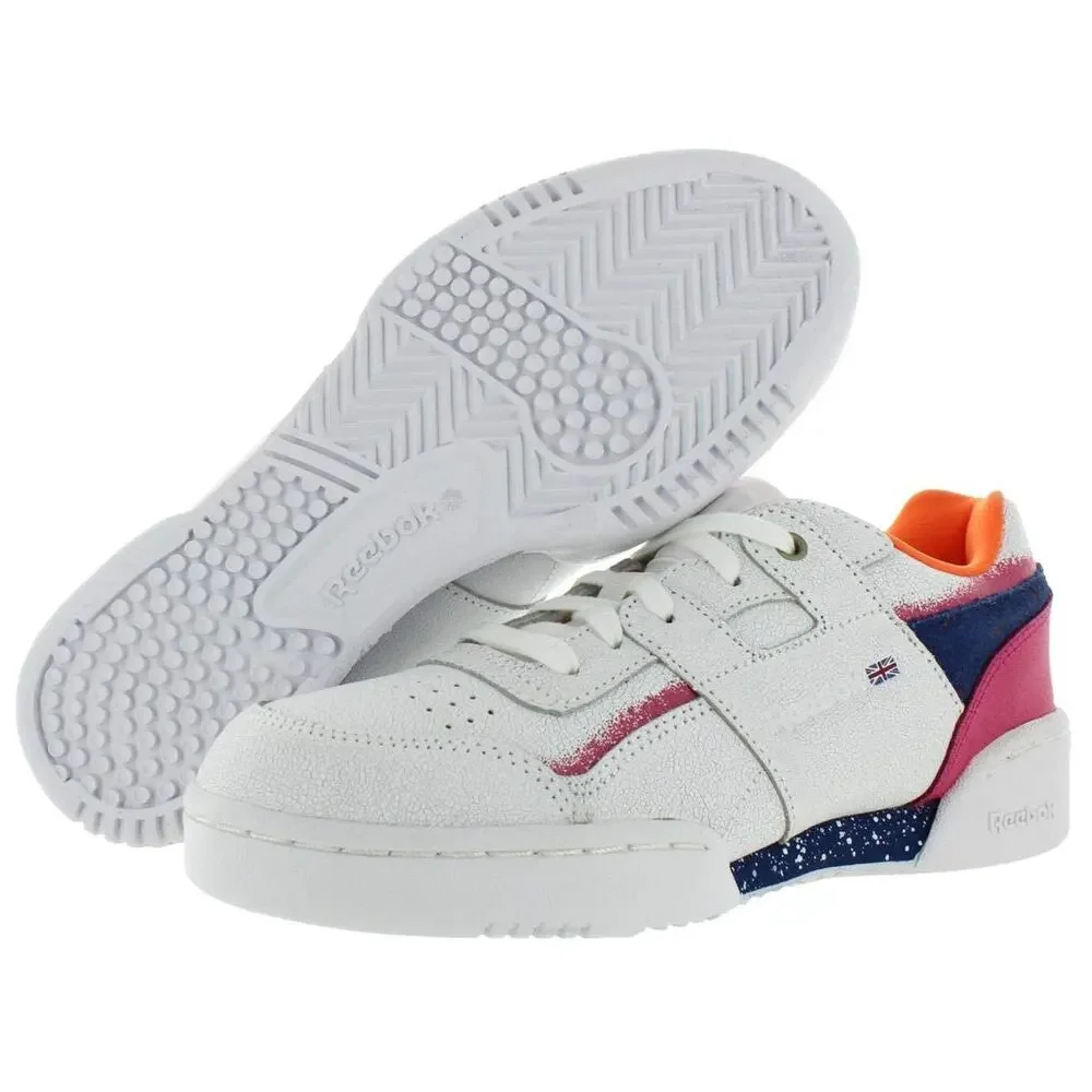 REEBOK KIDS WORKOUT PLUS MONTANA (BIG KID) WHITE/PURE ORANGE/ULTRAMA 5 BIG KID
